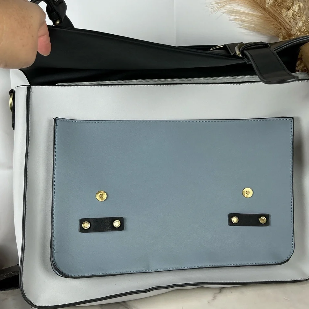 Ecosusi Sophisticated Black Blue Gray Backpack Briefcase Shoulder Bag Laptop Wor